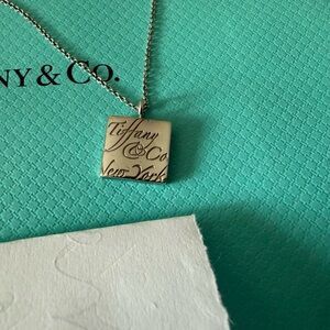 Tiffany & Co. Silver Square Pendant Necklace